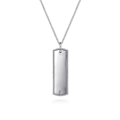 925 Sterling Silver Bujukan Diamond ID Necklace - NK7084SV5JJ-Gabriel & Co.-Renee Taylor Gallery