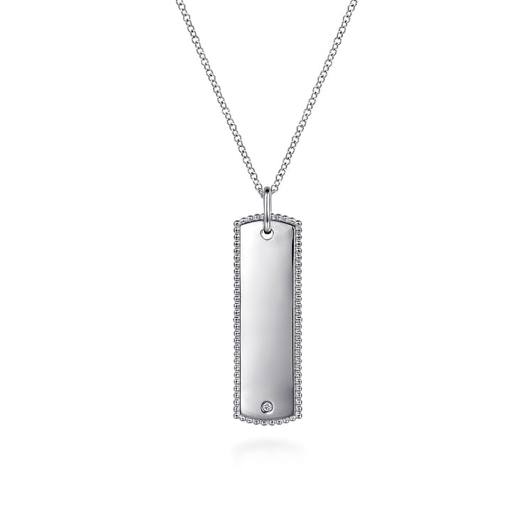 925 Sterling Silver Bujukan Diamond ID Necklace - NK7084SV5JJ-Gabriel & Co.-Renee Taylor Gallery