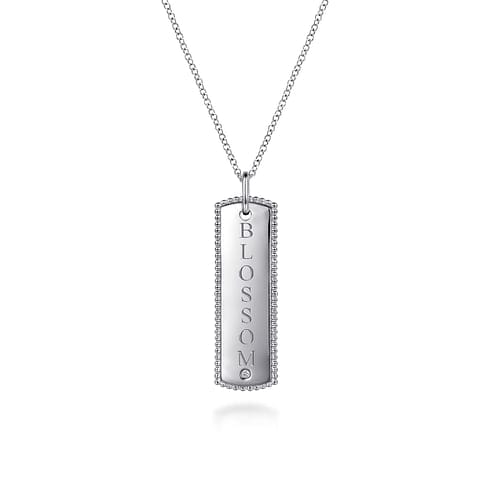 925 Sterling Silver Bujukan Diamond ID Necklace - NK7084SV5JJ-Gabriel & Co.-Renee Taylor Gallery