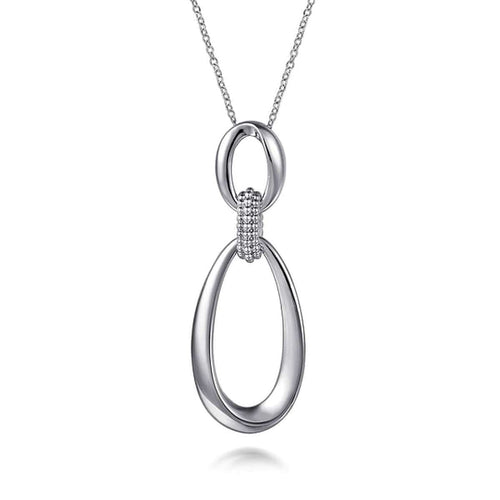 925 Sterling Silver Bujukan Drop Pendant Necklace - NK7605-24SVJJJ-Gabriel & Co.-Renee Taylor Gallery