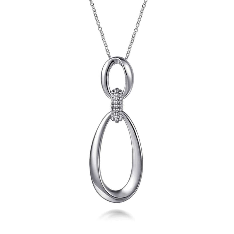 925 Sterling Silver Bujukan Drop Pendant Necklace - NK7605-24SVJJJ-Gabriel & Co.-Renee Taylor Gallery