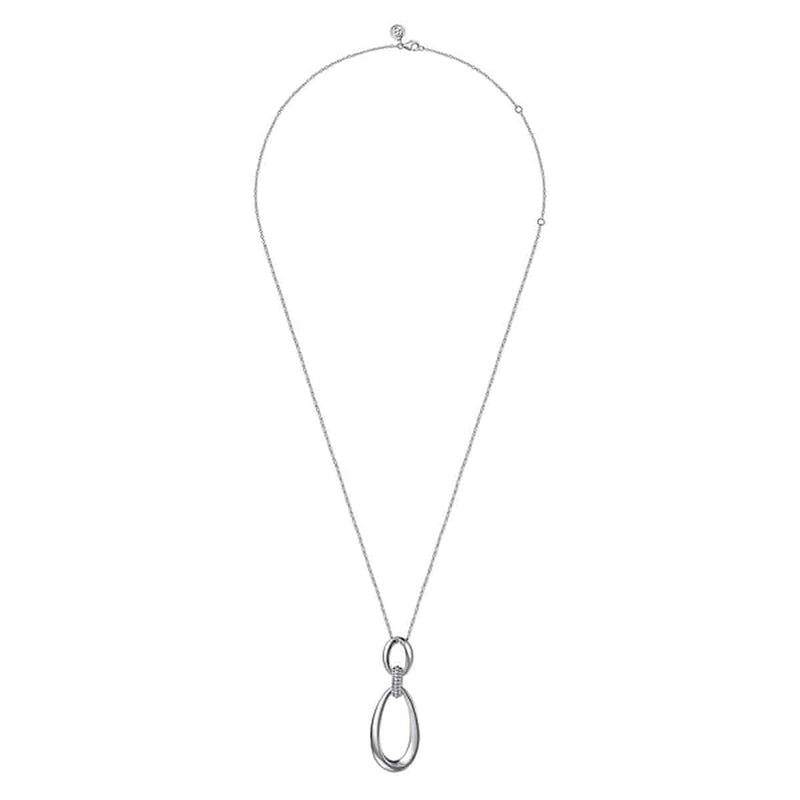925 Sterling Silver Bujukan Drop Pendant Necklace - NK7605-24SVJJJ-Gabriel & Co.-Renee Taylor Gallery