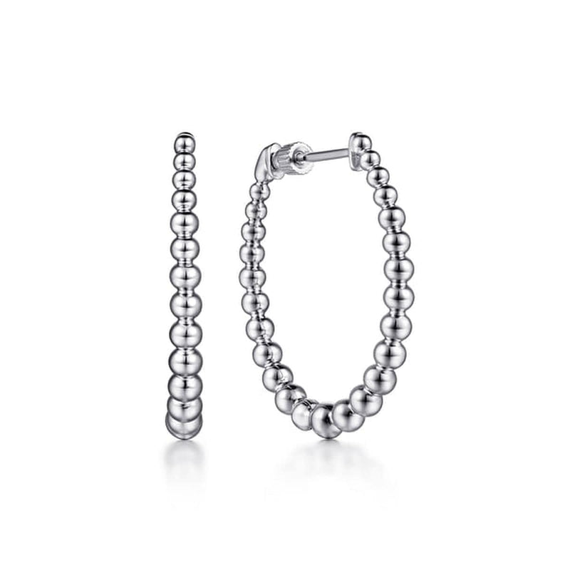 925 Sterling Silver Bujukan Graduated 30mm Classic Hoop Earrings - EG14661SVJJJ-Gabriel & Co.-Renee Taylor Gallery