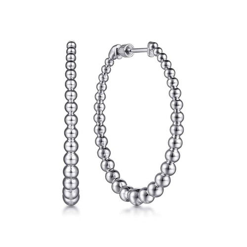 925 Sterling Silver Bujukan Graduated 40mm Classic Hoop Earrings - EG14662SVJJJ-Gabriel & Co.-Renee Taylor Gallery