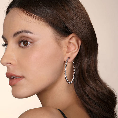 925 Sterling Silver Bujukan Graduated 50mm Classic Hoop Earrings - EG15120SVJJJ-Gabriel & Co.-Renee Taylor Gallery