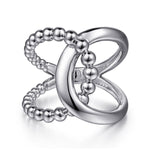 925 Sterling Silver Bujukan Interlocking Wide Band Ring - LR52272SVJJJ-Gabriel & Co.-Renee Taylor Gallery
