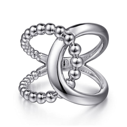 925 Sterling Silver Bujukan Interlocking Wide Band Ring - LR52272SVJJJ-Gabriel & Co.-Renee Taylor Gallery