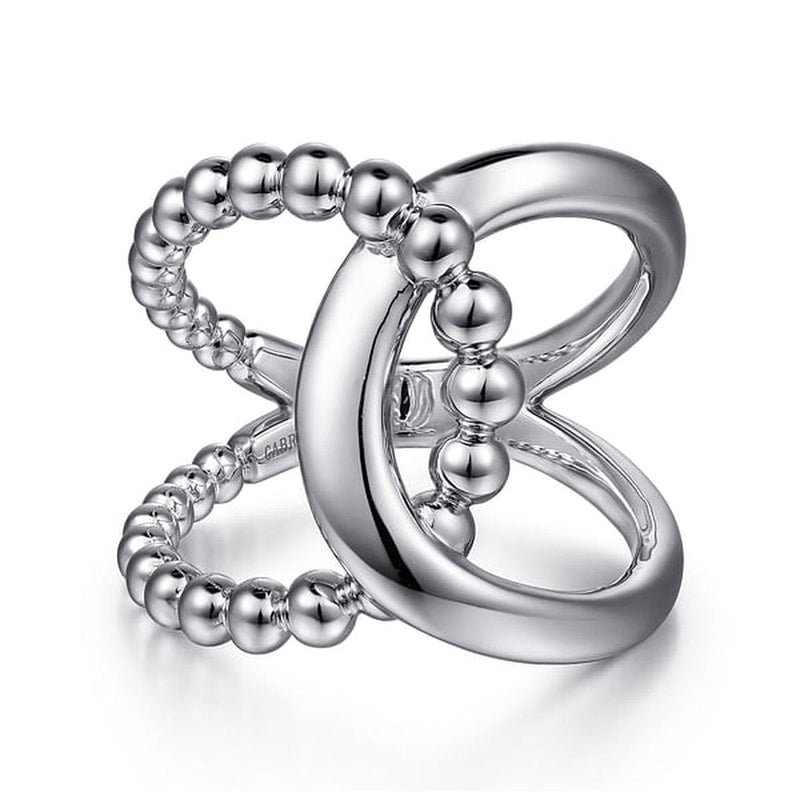 925 Sterling Silver Bujukan Interlocking Wide Band Ring - LR52272SVJJJ-Gabriel & Co.-Renee Taylor Gallery