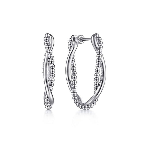 925 Sterling Silver Bujukan Intricate 30mm Hoop Earrings - EG14167SVJJJ-Gabriel & Co.-Renee Taylor Gallery