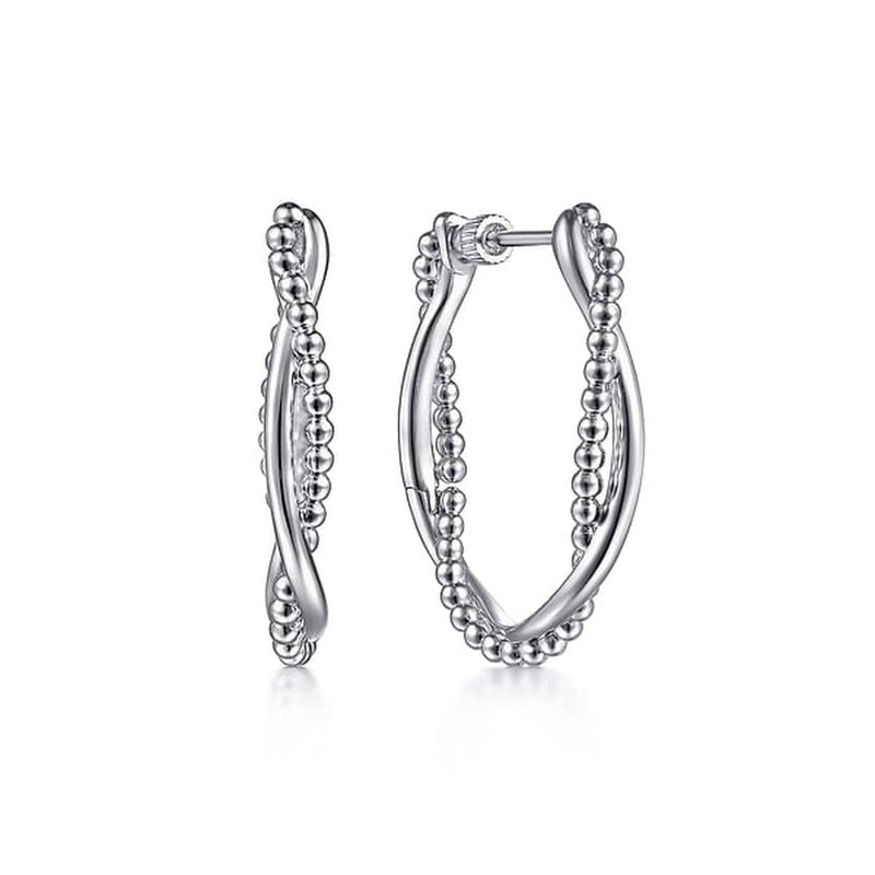 925 Sterling Silver Bujukan Intricate 30mm Hoop Earrings - EG14167SVJJJ-Gabriel & Co.-Renee Taylor Gallery