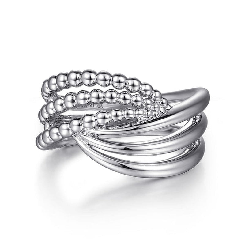 925 Sterling Silver Bujukan Lady's Twisted Ring - LR52320SVJJJ-Gabriel & Co.-Renee Taylor Gallery