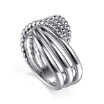 925 Sterling Silver Bujukan Lady's Twisted Ring - LR52320SVJJJ-Gabriel & Co.-Renee Taylor Gallery