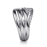 925 Sterling Silver Bujukan Lady's Twisted Ring - LR52320SVJJJ-Gabriel & Co.-Renee Taylor Gallery