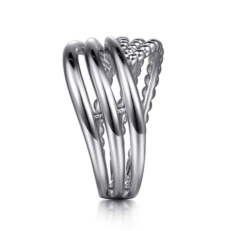 925 Sterling Silver Bujukan Lady's Twisted Ring - LR52320SVJJJ-Gabriel & Co.-Renee Taylor Gallery