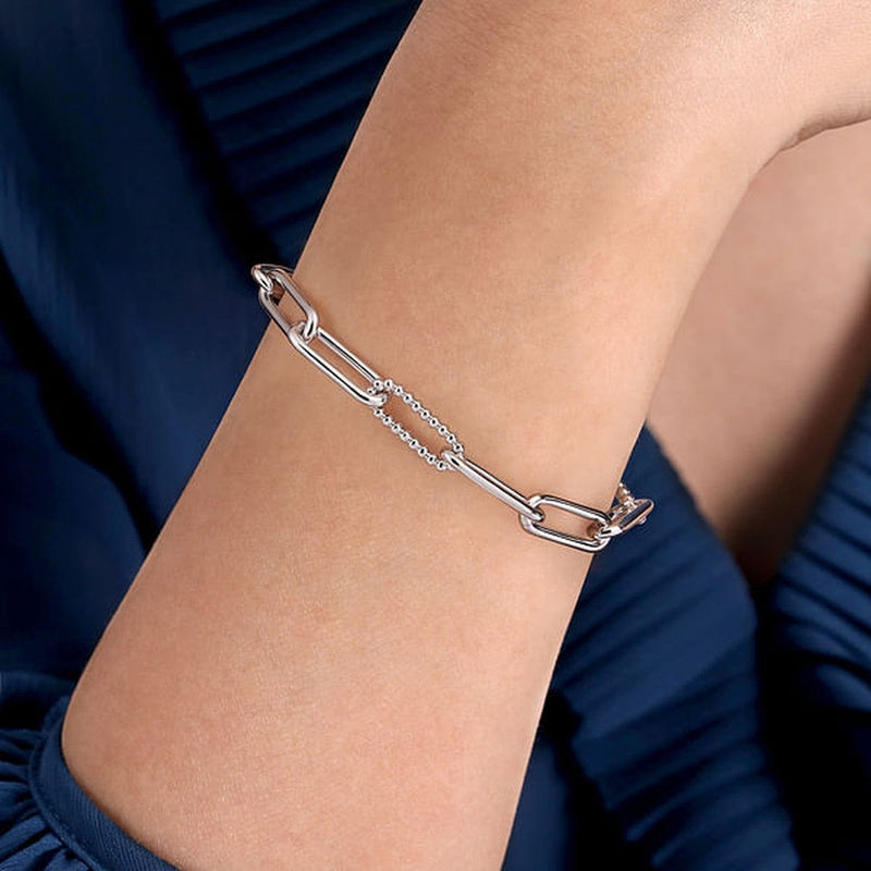 925 Sterling Silver Bujukan Link Chain Bracelet - TB4652SVJJJ-Gabriel & Co.-Renee Taylor Gallery