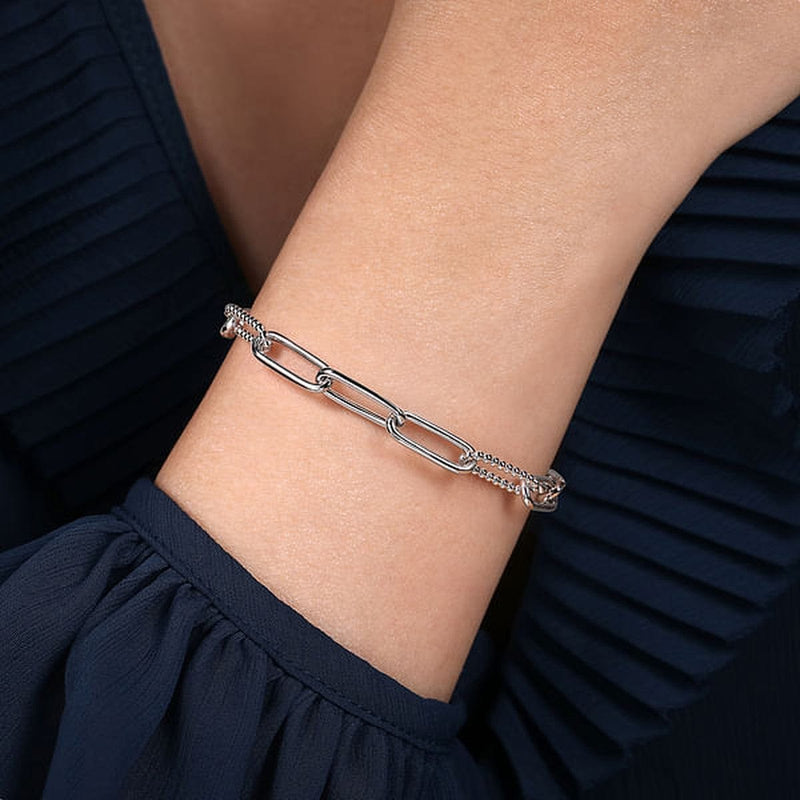 925 Sterling Silver Bujukan Link Chain Bracelet - TB4848SVJJJ-Gabriel & Co.-Renee Taylor Gallery