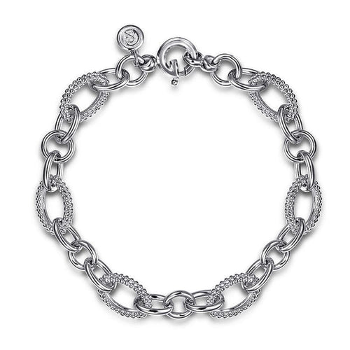 925 Sterling Silver Bujukan Link Chain Bracelet - TB5013-75SVJJJ-Gabriel & Co.-Renee Taylor Gallery