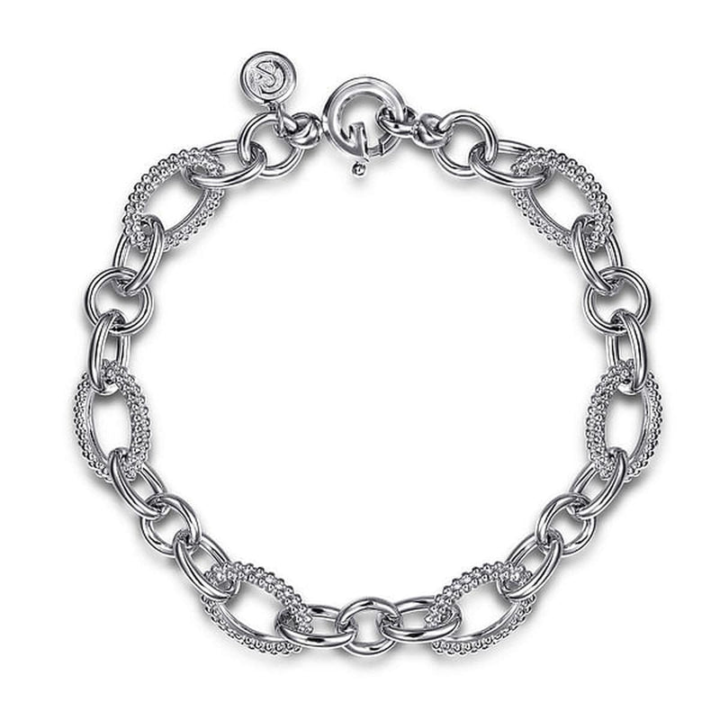 925 Sterling Silver Bujukan Link Chain Bracelet - TB5013-75SVJJJ-Gabriel & Co.-Renee Taylor Gallery