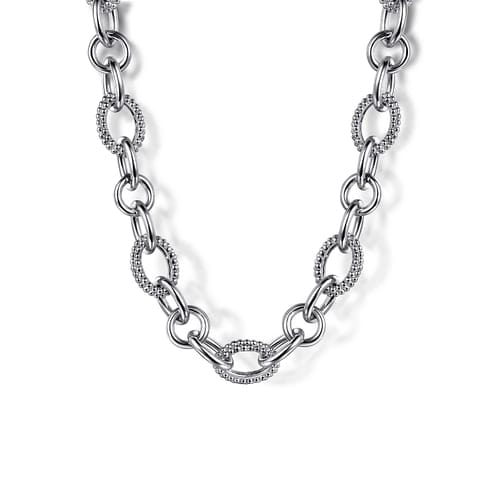 925 Sterling Silver Bujukan Link Chain Necklace - NK7686SVJJJ-Gabriel & Co.-Renee Taylor Gallery