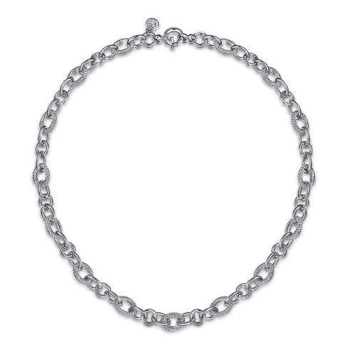 925 Sterling Silver Bujukan Link Chain Necklace - NK7686SVJJJ-Gabriel & Co.-Renee Taylor Gallery