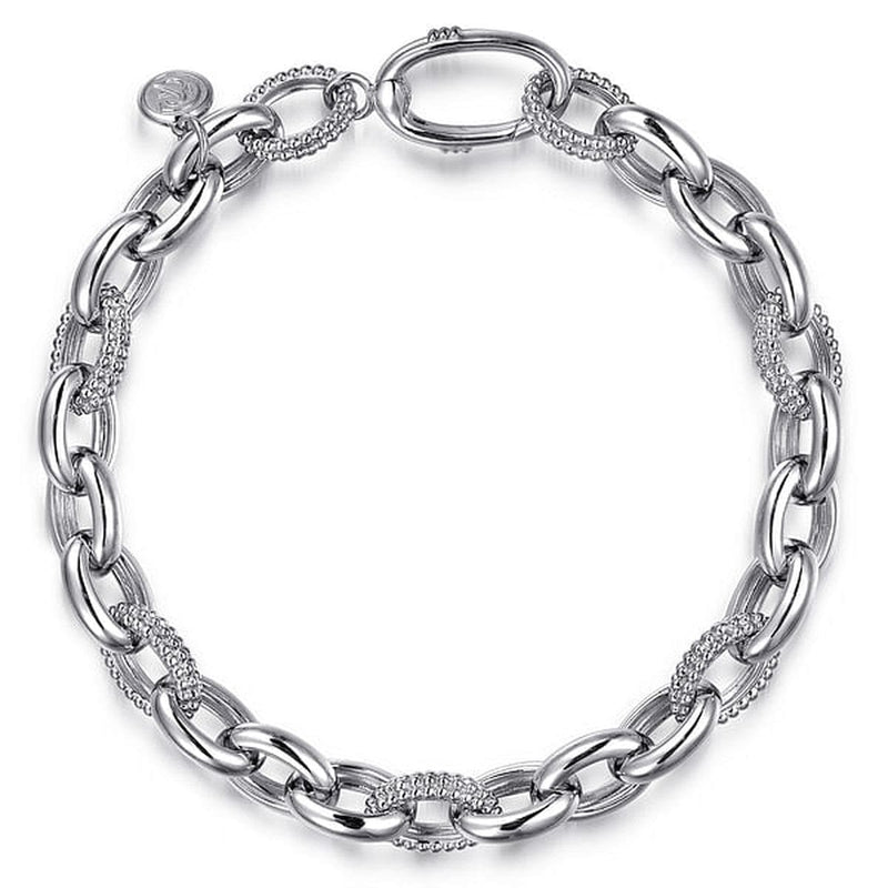 925 Sterling Silver Bujukan Link Chain Tennis Bracelet - TB4886-75SVJJJ-Gabriel & Co.-Renee Taylor Gallery