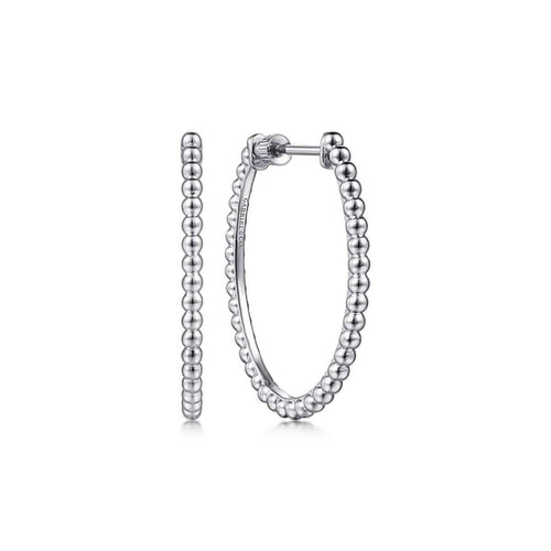 925 Sterling Silver Bujukan Oval Classic 30mm Hoop Earrings - EG14440SVJJJ-Gabriel & Co.-Renee Taylor Gallery