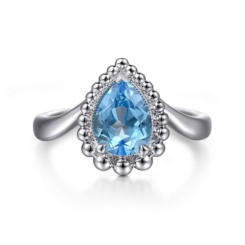 925 Sterling Silver Bujukan Swiss Blue Topaz Chevron Ring - LR52278SVJBT-Gabriel & Co.-Renee Taylor Gallery