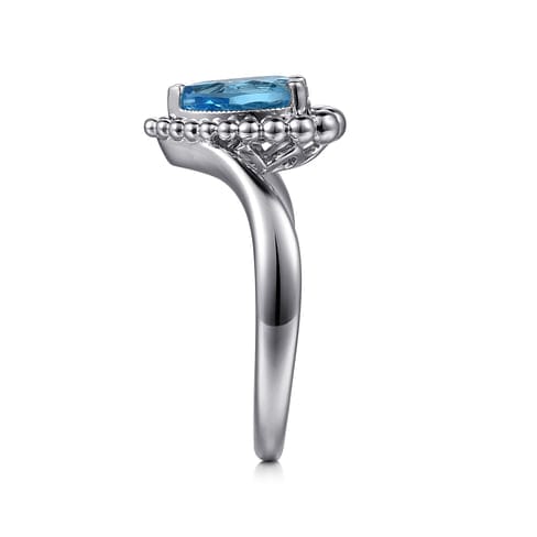 925 Sterling Silver Bujukan Swiss Blue Topaz Chevron Ring - LR52278SVJBT-Gabriel & Co.-Renee Taylor Gallery
