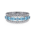 925 Sterling Silver Bujukan Swiss Blue Topaz Easy Stackable Ring - LR52331SVJBT-Gabriel & Co.-Renee Taylor Gallery