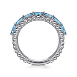 925 Sterling Silver Bujukan Swiss Blue Topaz Easy Stackable Ring - LR52331SVJBT-Gabriel & Co.-Renee Taylor Gallery