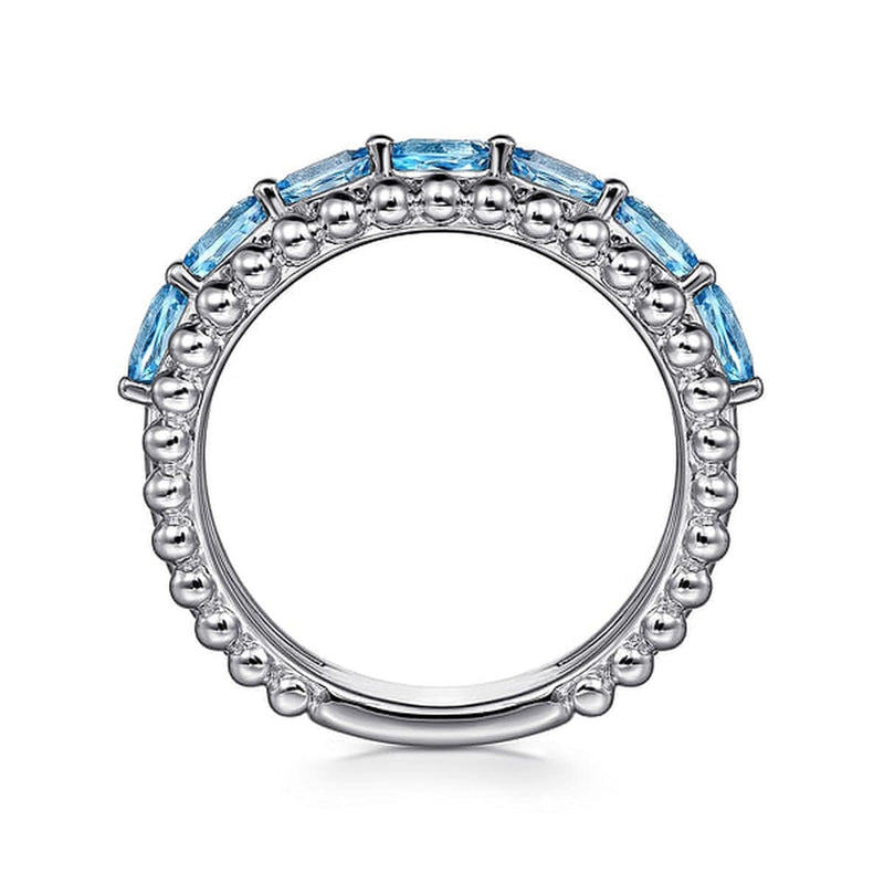 925 Sterling Silver Bujukan Swiss Blue Topaz Easy Stackable Ring - LR52331SVJBT-Gabriel & Co.-Renee Taylor Gallery