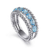 925 Sterling Silver Bujukan Swiss Blue Topaz Easy Stackable Ring - LR52331SVJBT-Gabriel & Co.-Renee Taylor Gallery