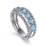 925 Sterling Silver Bujukan Swiss Blue Topaz Easy Stackable Ring - LR52331SVJBT-Gabriel & Co.-Renee Taylor Gallery
