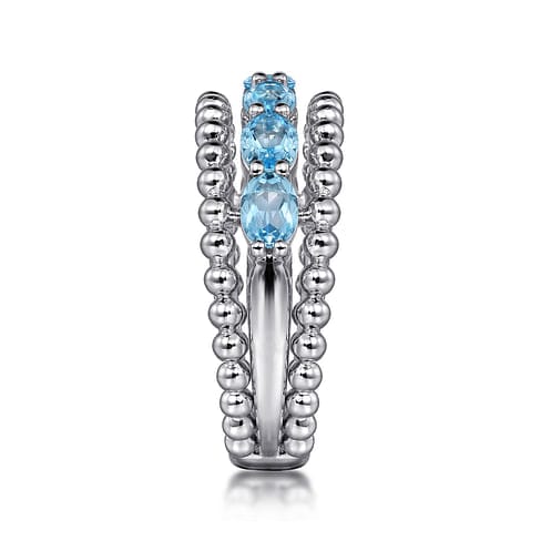 925 Sterling Silver Bujukan Swiss Blue Topaz Easy Stackable Ring - LR52331SVJBT-Gabriel & Co.-Renee Taylor Gallery