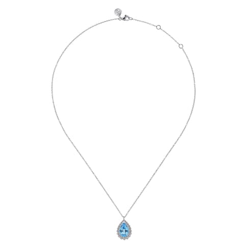 925 Sterling Silver Bujukan Swiss Blue Topaz Pendant Necklace - NK7096SVJBT-Gabriel & Co.-Renee Taylor Gallery