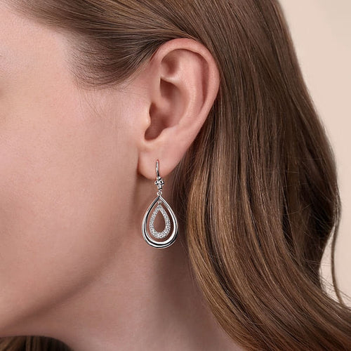 925 Sterling Silver Bujukan Teardrop Fish Wire Earrings - EG15000SVJWS-Gabriel & Co.-Renee Taylor Gallery
