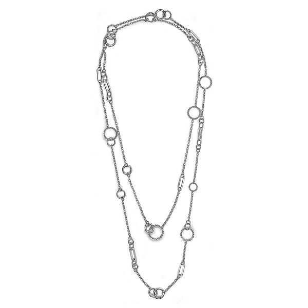 925 Sterling Silver Bujukan Transformable Layered Necklace - NK7716-60SVJJJ-Gabriel & Co.-Renee Taylor Gallery