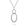 925 Sterling Silver Bujukan White Sapphire Circle Pendant Necklace - NK6889-24SVJWS-Gabriel & Co.-Renee Taylor Gallery