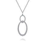 925 Sterling Silver Bujukan White Sapphire Circle Pendant Necklace - NK6889-24SVJWS-Gabriel & Co.-Renee Taylor Gallery