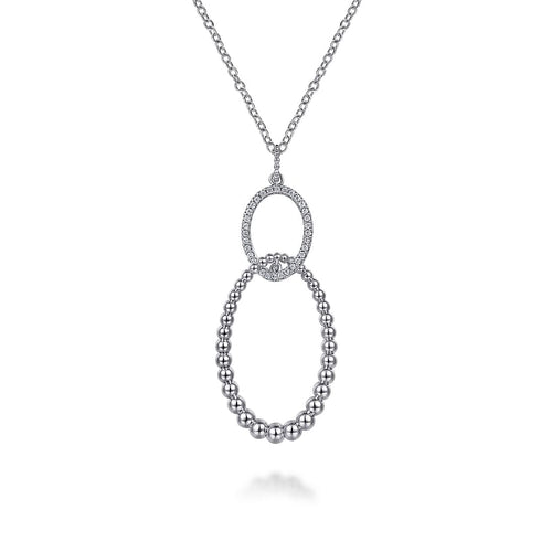 925 Sterling Silver Bujukan White Sapphire Circle Pendant Necklace - NK6889-24SVJWS-Gabriel & Co.-Renee Taylor Gallery