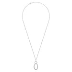 925 Sterling Silver Bujukan White Sapphire Circle Pendant Necklace - NK6889-24SVJWS-Gabriel & Co.-Renee Taylor Gallery