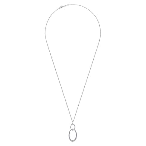 925 Sterling Silver Bujukan White Sapphire Circle Pendant Necklace - NK6889-24SVJWS-Gabriel & Co.-Renee Taylor Gallery