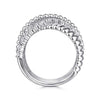 925 Sterling Silver Bujukan White Sapphire Lady's Criss Cross Ring - LR52335SVJWS-Gabriel & Co.-Renee Taylor Gallery