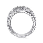 925 Sterling Silver Bujukan White Sapphire Lady's Criss Cross Ring - LR52335SVJWS-Gabriel & Co.-Renee Taylor Gallery
