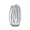 925 Sterling Silver Bujukan White Sapphire Lady's Criss Cross Ring - LR52335SVJWS-Gabriel & Co.-Renee Taylor Gallery