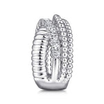 925 Sterling Silver Bujukan White Sapphire Lady's Criss Cross Ring - LR52335SVJWS-Gabriel & Co.-Renee Taylor Gallery