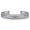 925 Sterling Silver Bujukan White Sapphire Multi Row Cuff - BG5014-62SVJWS-Gabriel & Co.-Renee Taylor Gallery