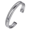 925 Sterling Silver Bujukan White Sapphire Multi Row Cuff - BG5014-62SVJWS-Gabriel & Co.-Renee Taylor Gallery