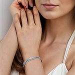 925 Sterling Silver Bujukan White Sapphire Multi Row Cuff - BG5014-62SVJWS-Gabriel & Co.-Renee Taylor Gallery