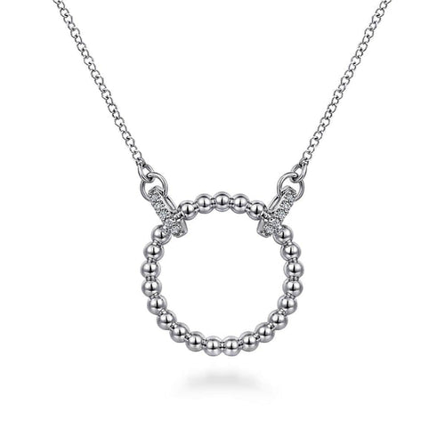 925 Sterling Silver Bujukan White Sapphire Open Circle Pendant Necklace - NK6895SVJWS-Gabriel & Co.-Renee Taylor Gallery